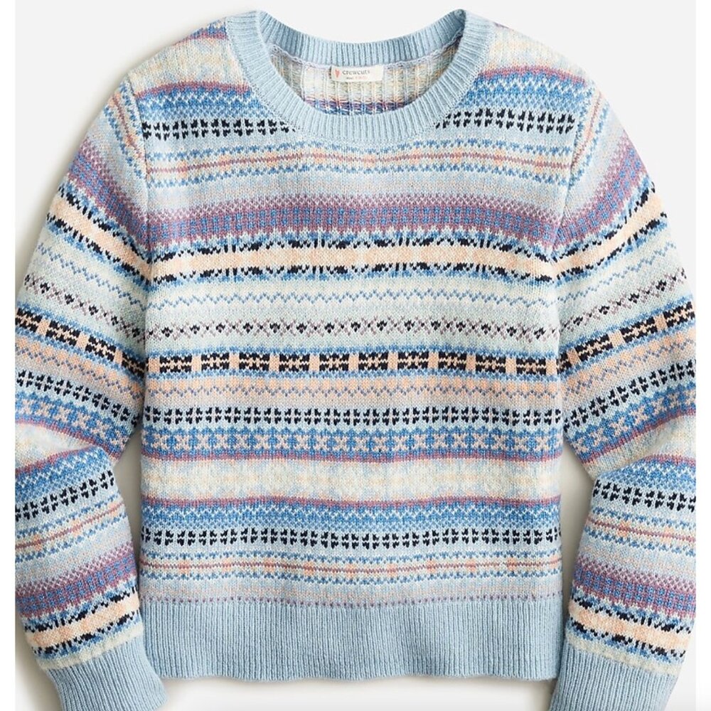 Crewcuts Blue and Pink Patterned Sweater